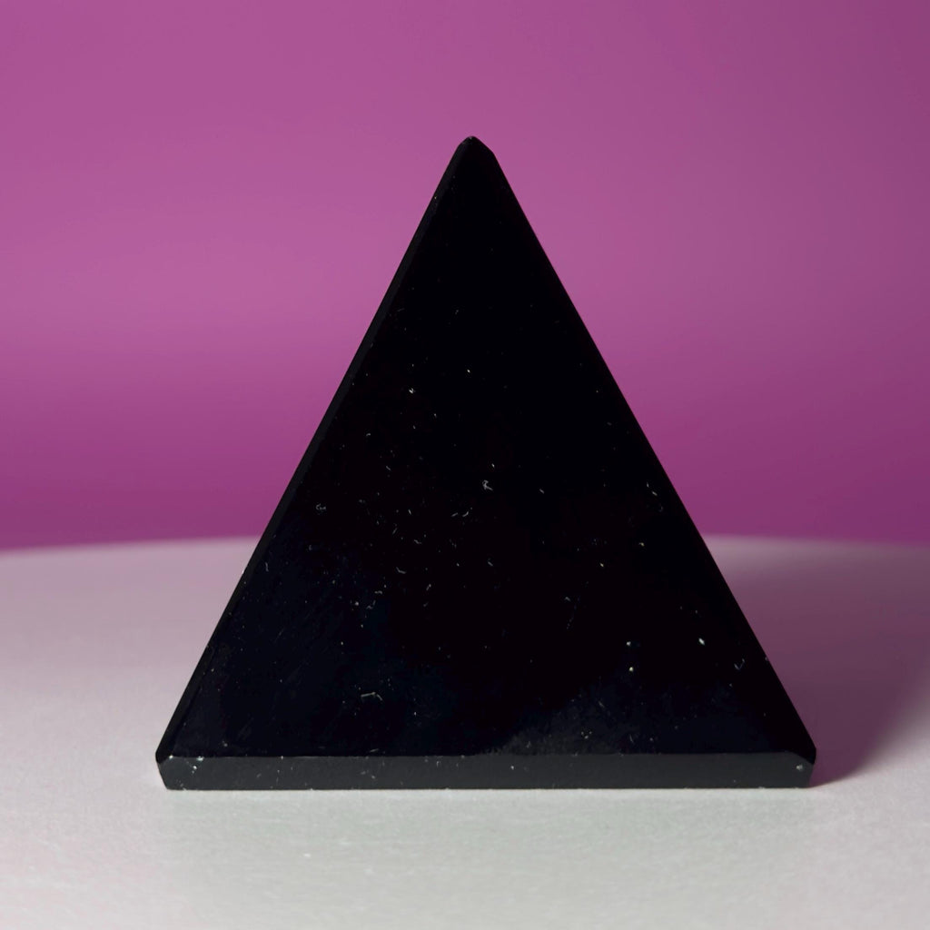 Black Obsidian Pyramid from Mexico | Protection Crystal for Grounding Energy
