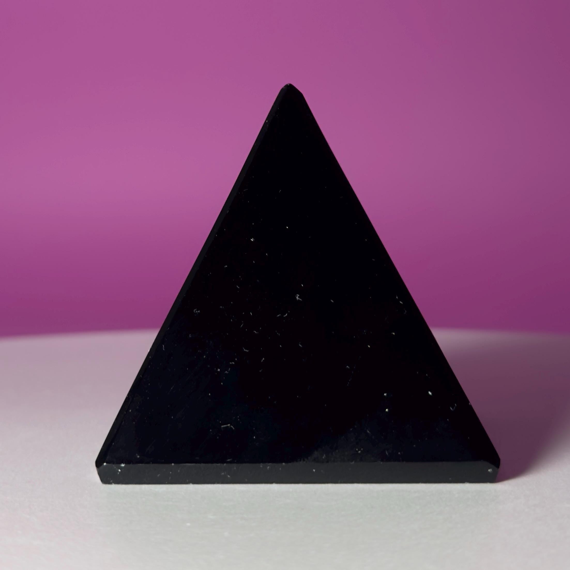 Black Obsidian Pyramid from Mexico | Protection Crystal for Grounding Energy