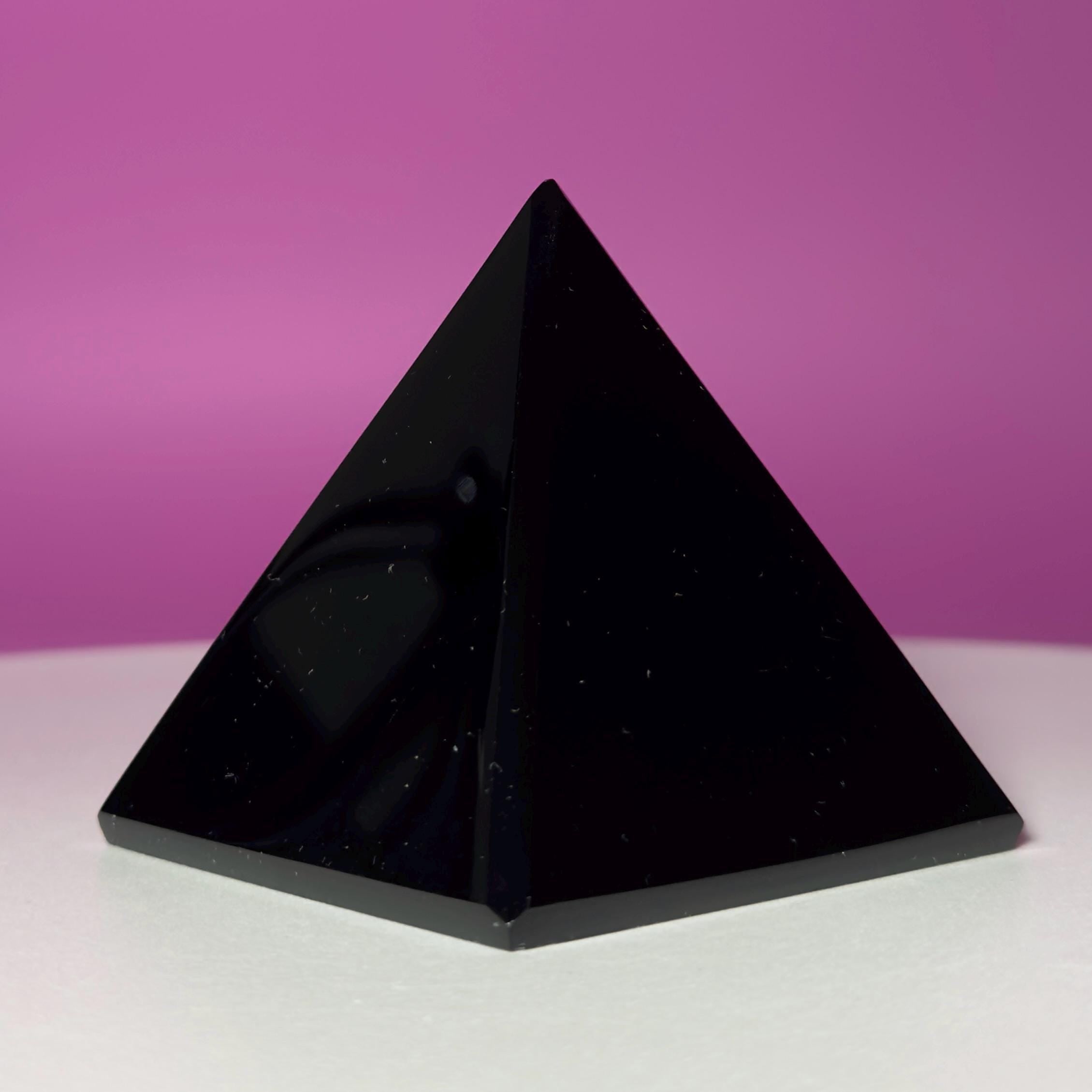 Black Obsidian Pyramid from Mexico | Protection Crystal for Grounding Energy