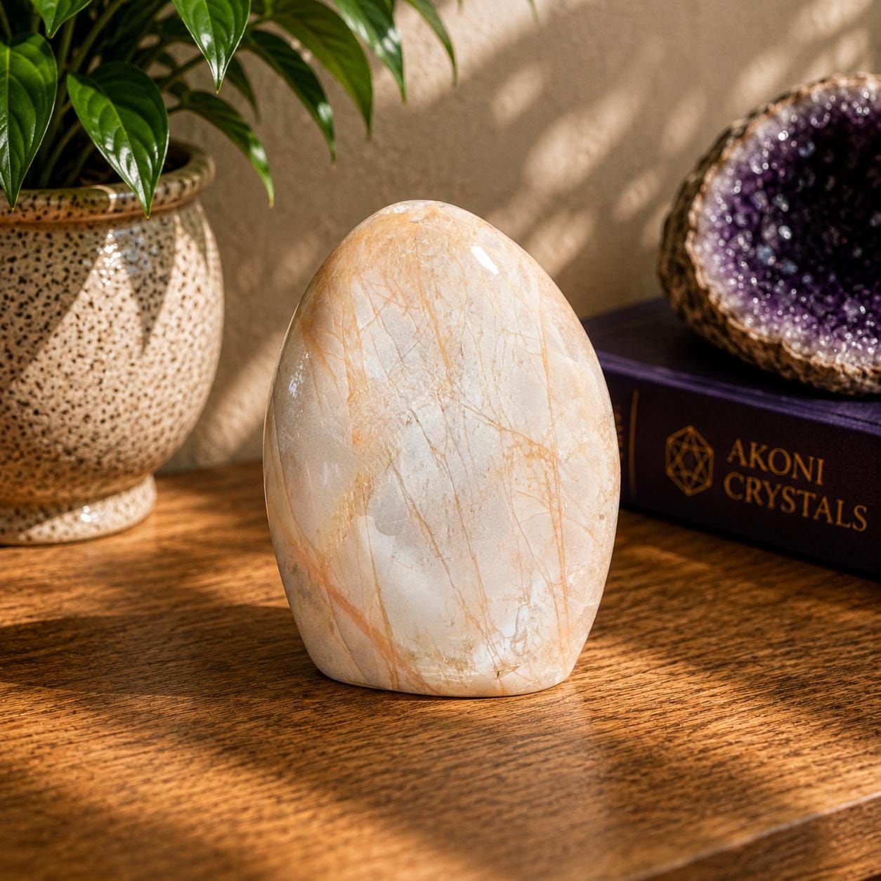 Peach Moonstone Free Form | Flashy Moonstone Crystal | 320g