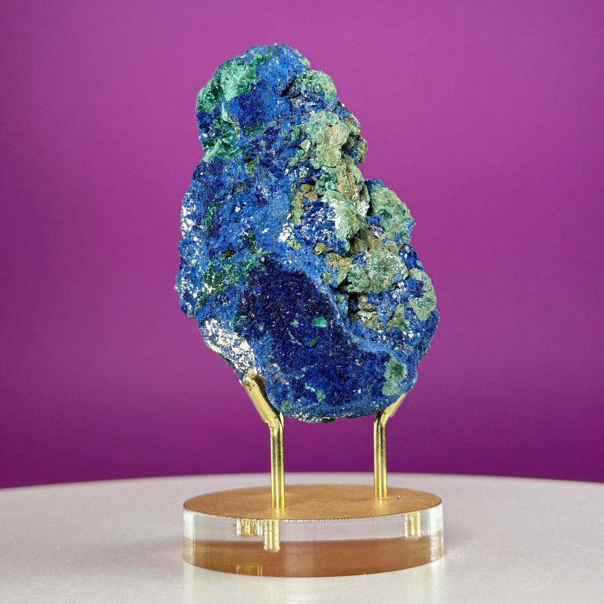 Azurite & Malachite Specimen from Namibia with Display Stand