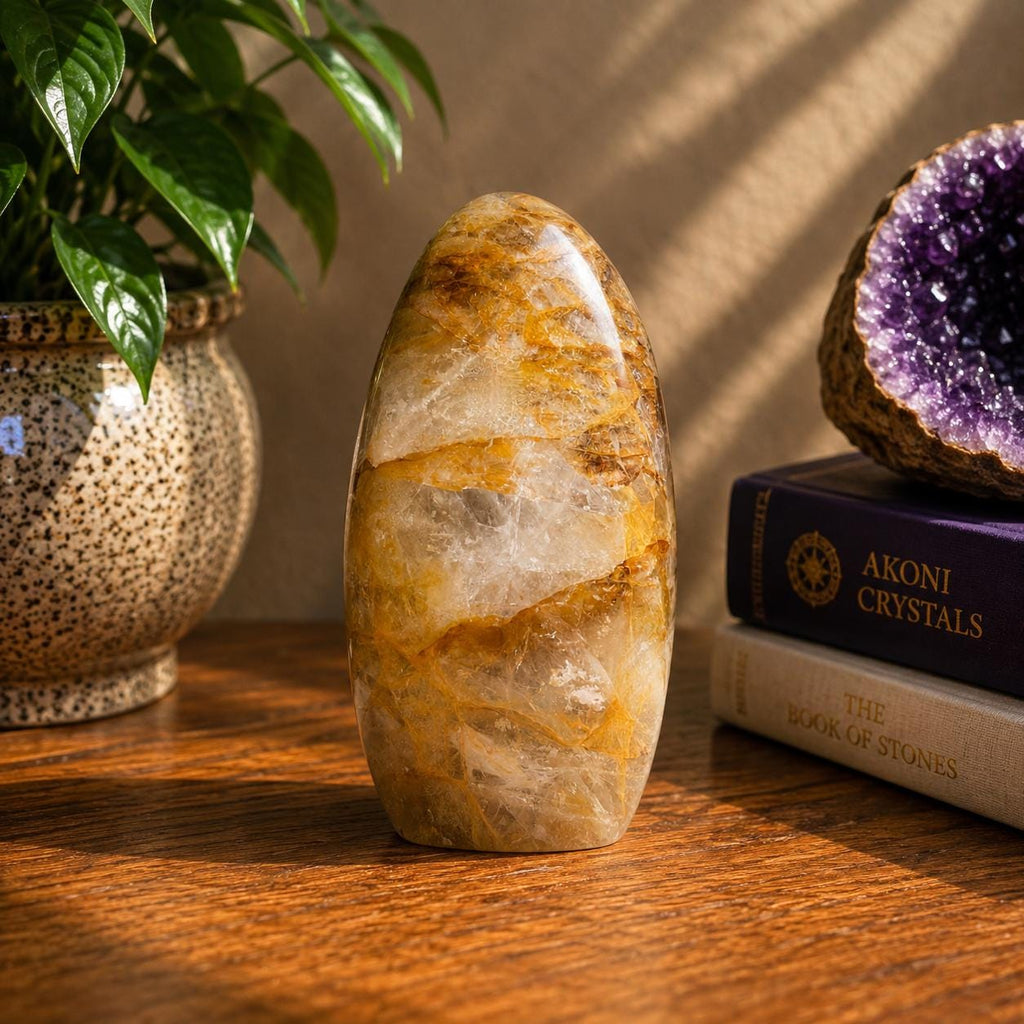 Golden Healer Quartz Free Form | Natural Crystal | Mineral Matrix | 531g