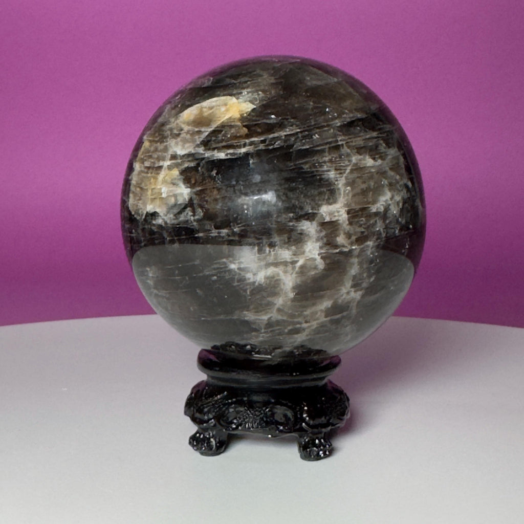 Smoky Quartz Sphere with Black Stand | 70.8mm Crystal Ball
