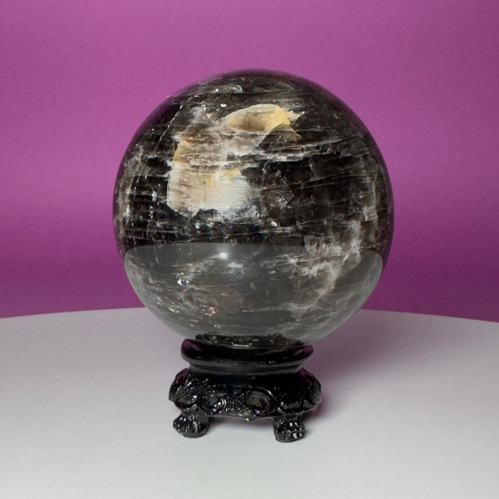 Smoky Quartz Sphere with Black Stand | 70.8mm Crystal Ball
