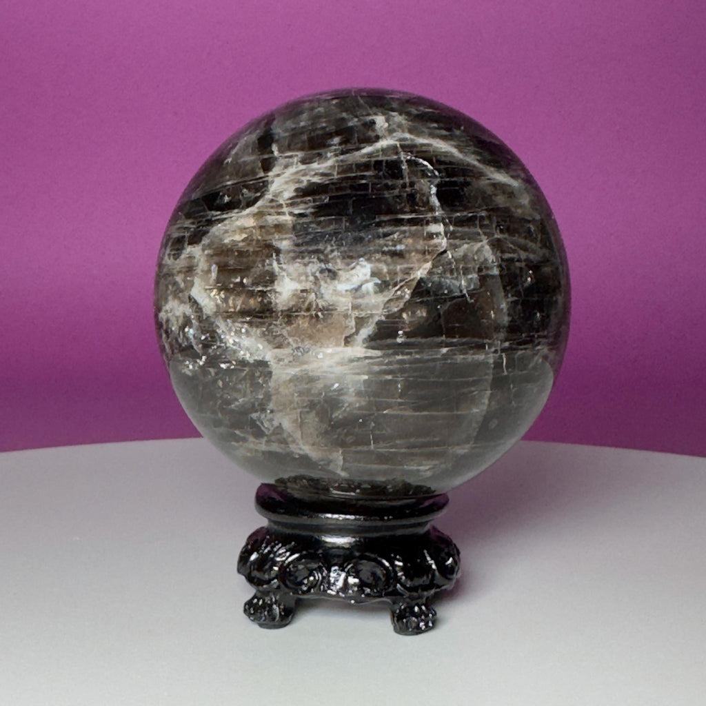 Smoky Quartz Sphere with Black Stand | 70.8mm Crystal Ball