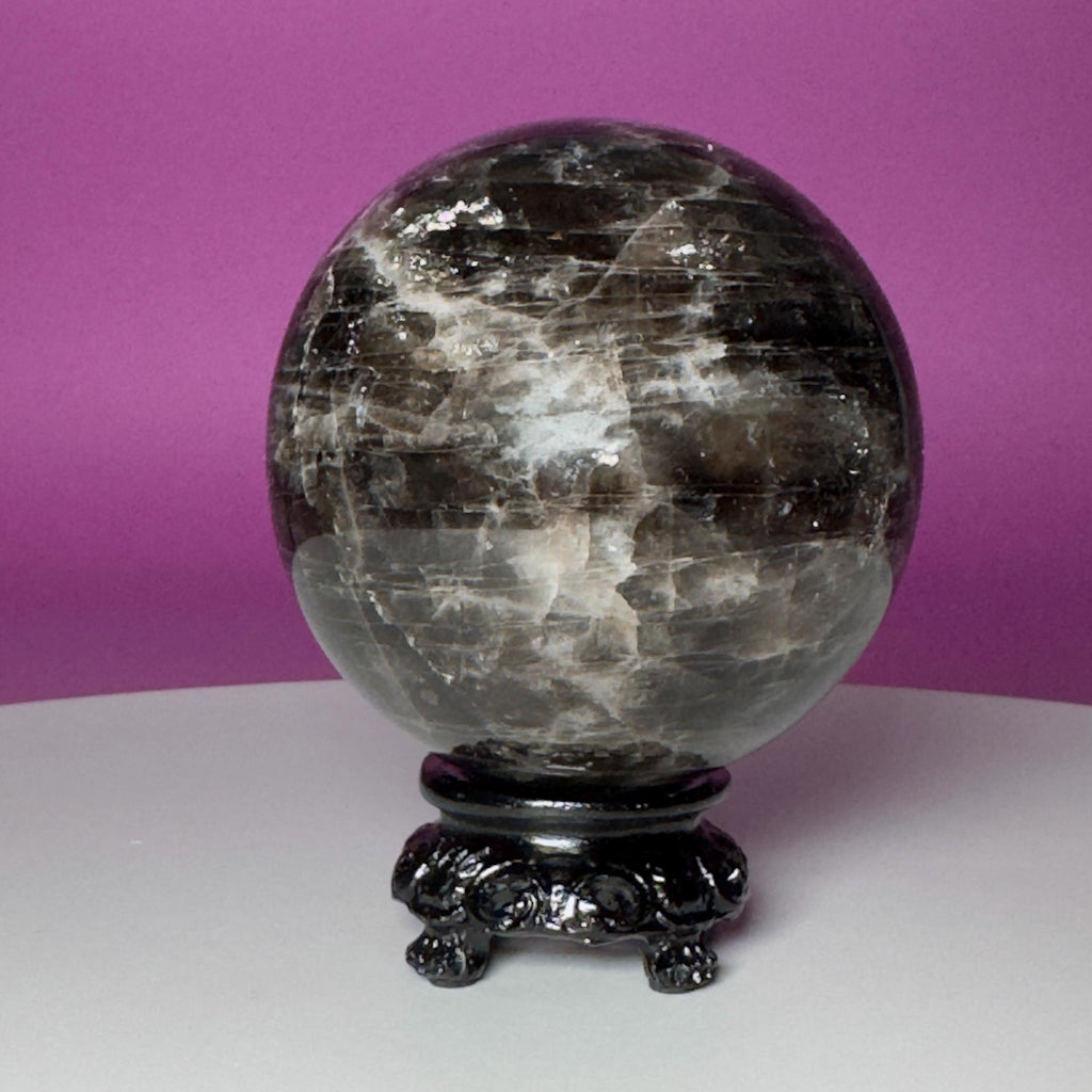 Smoky Quartz Sphere with Black Stand | 70.8mm Crystal Ball