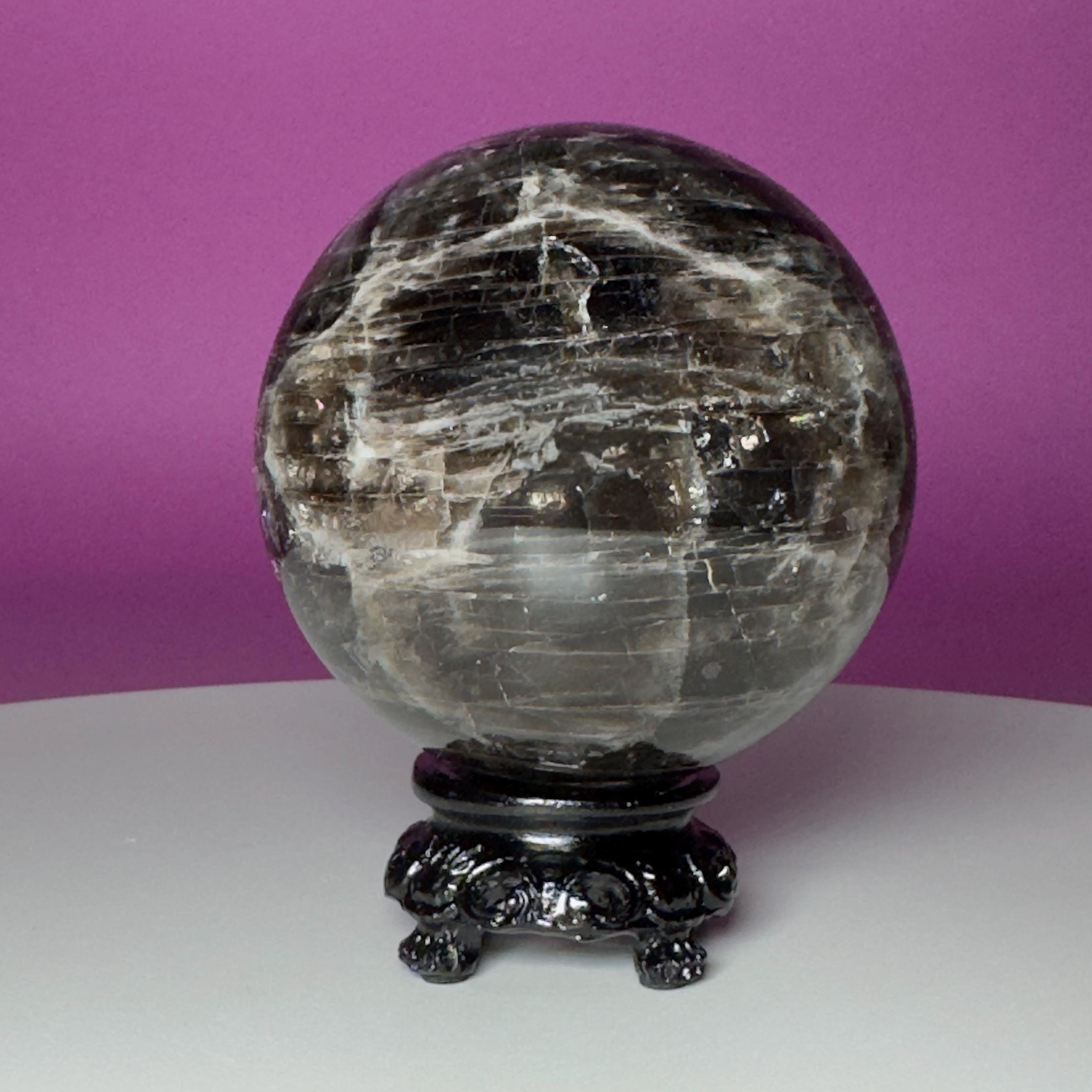 Smoky Quartz Sphere with Black Stand | 70.8mm Crystal Ball