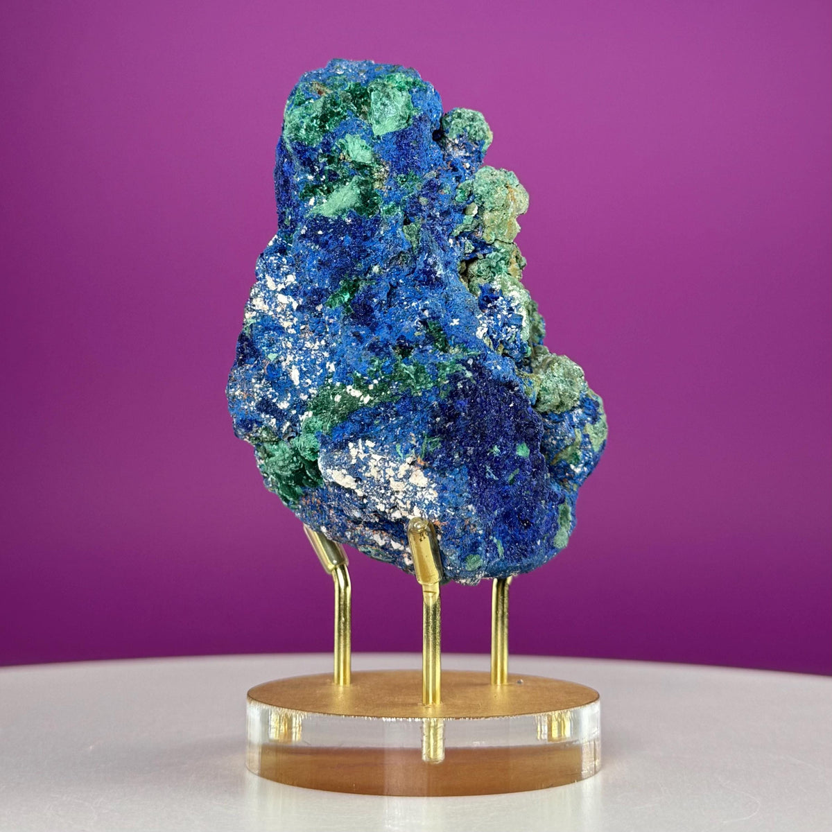 Azurite & Malachite Specimen from Namibia with Display Stand