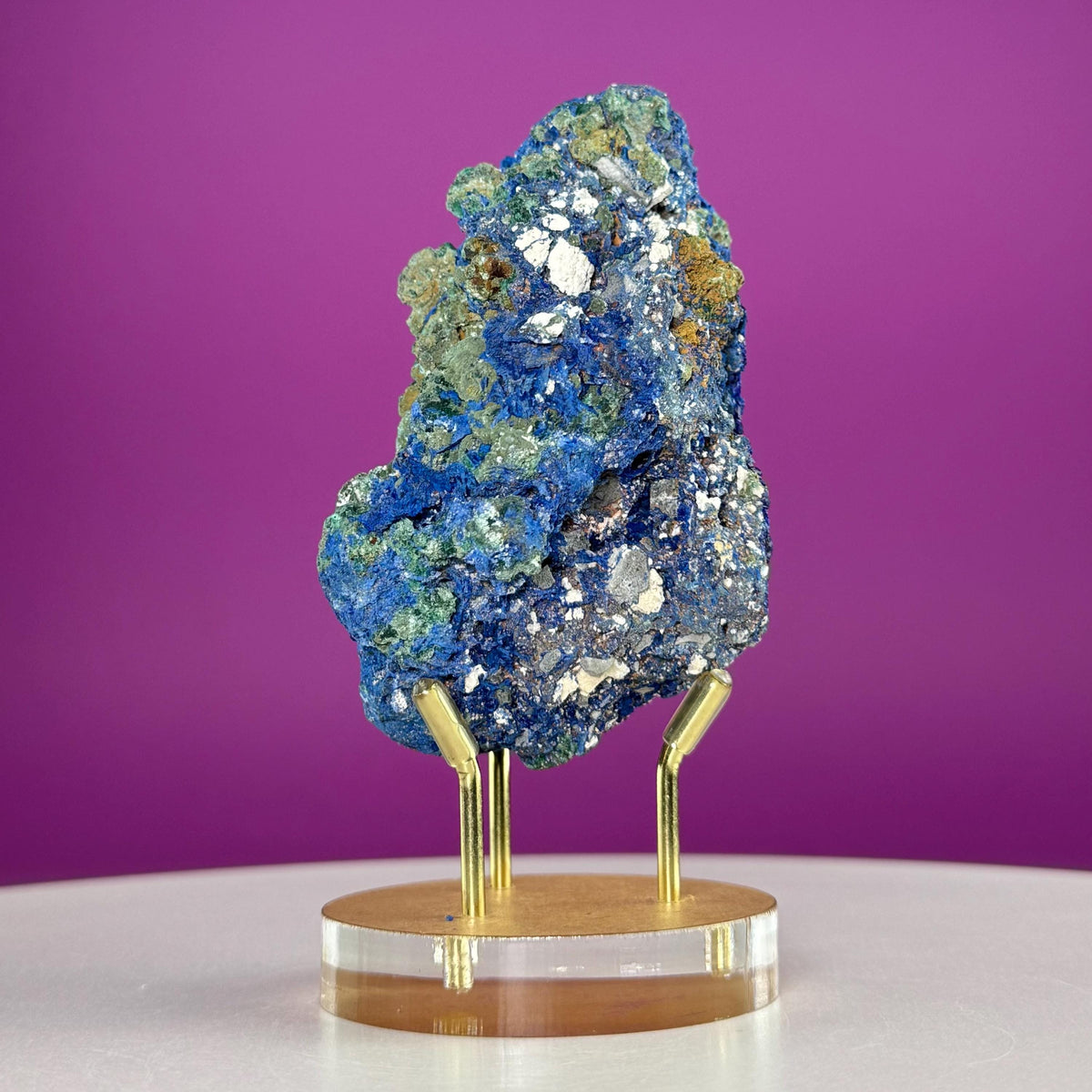 Azurite & Malachite Specimen from Namibia with Display Stand
