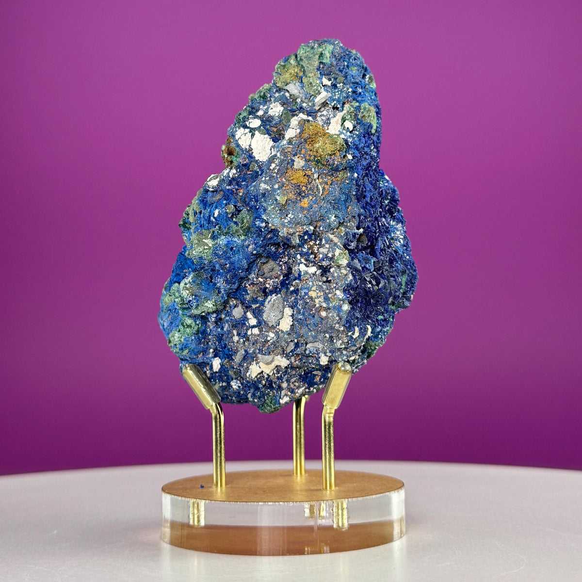 Azurite & Malachite Specimen from Namibia with Display Stand