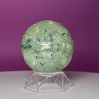 Prehnite Sphere with Acrylic Stand | 58mm Green Crystal
