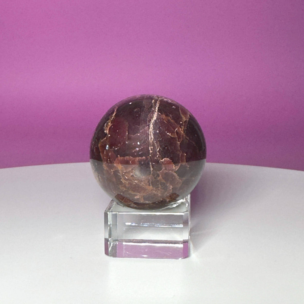 Star Aragonite Sphere with Glass Stand