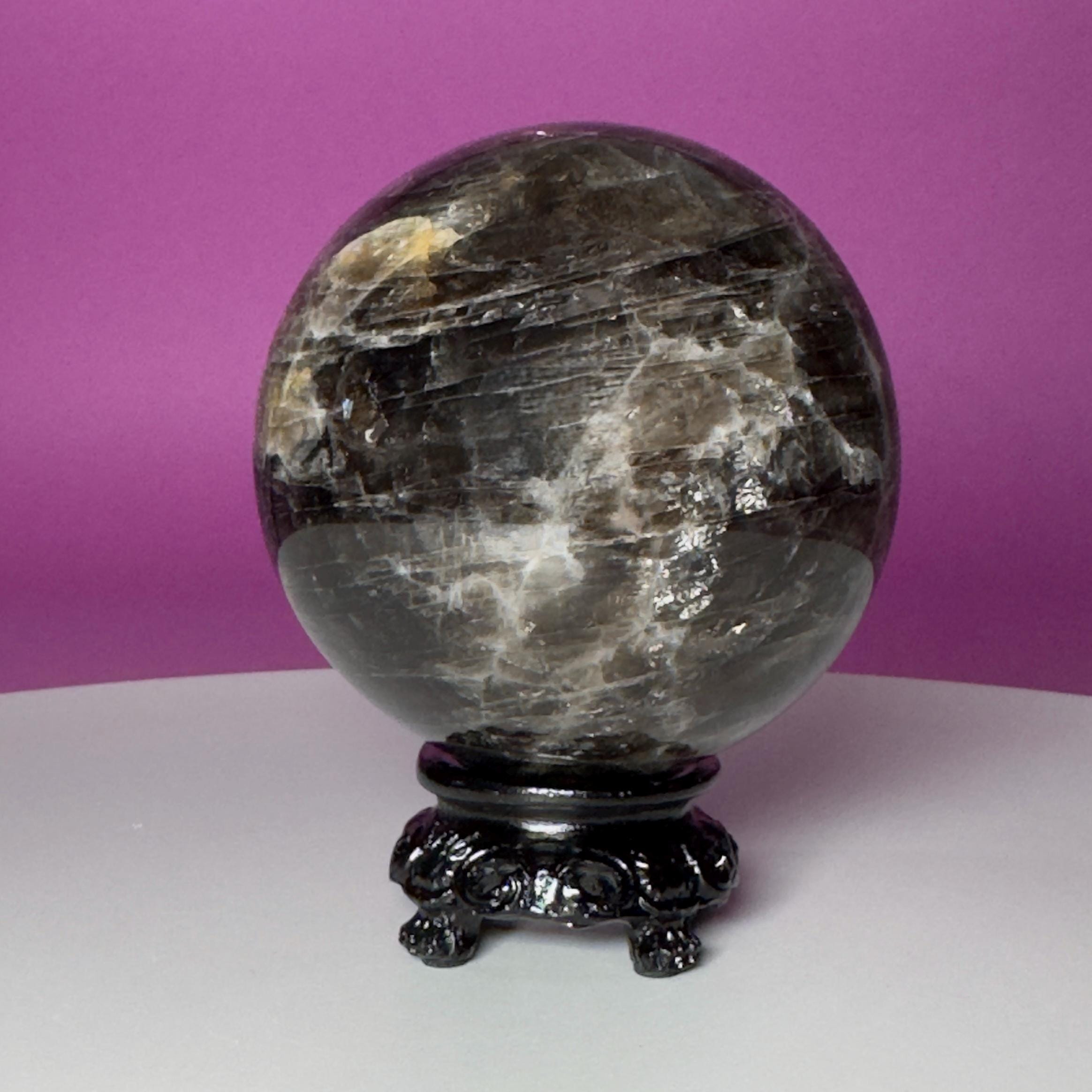 Smoky Quartz Sphere with Black Stand | 70.8mm Crystal Ball
