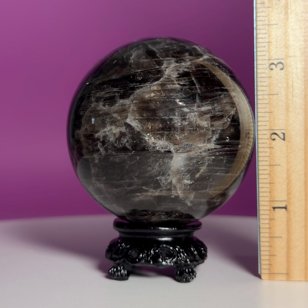 Smoky Quartz Sphere with Black Stand | 70.8mm Crystal Ball