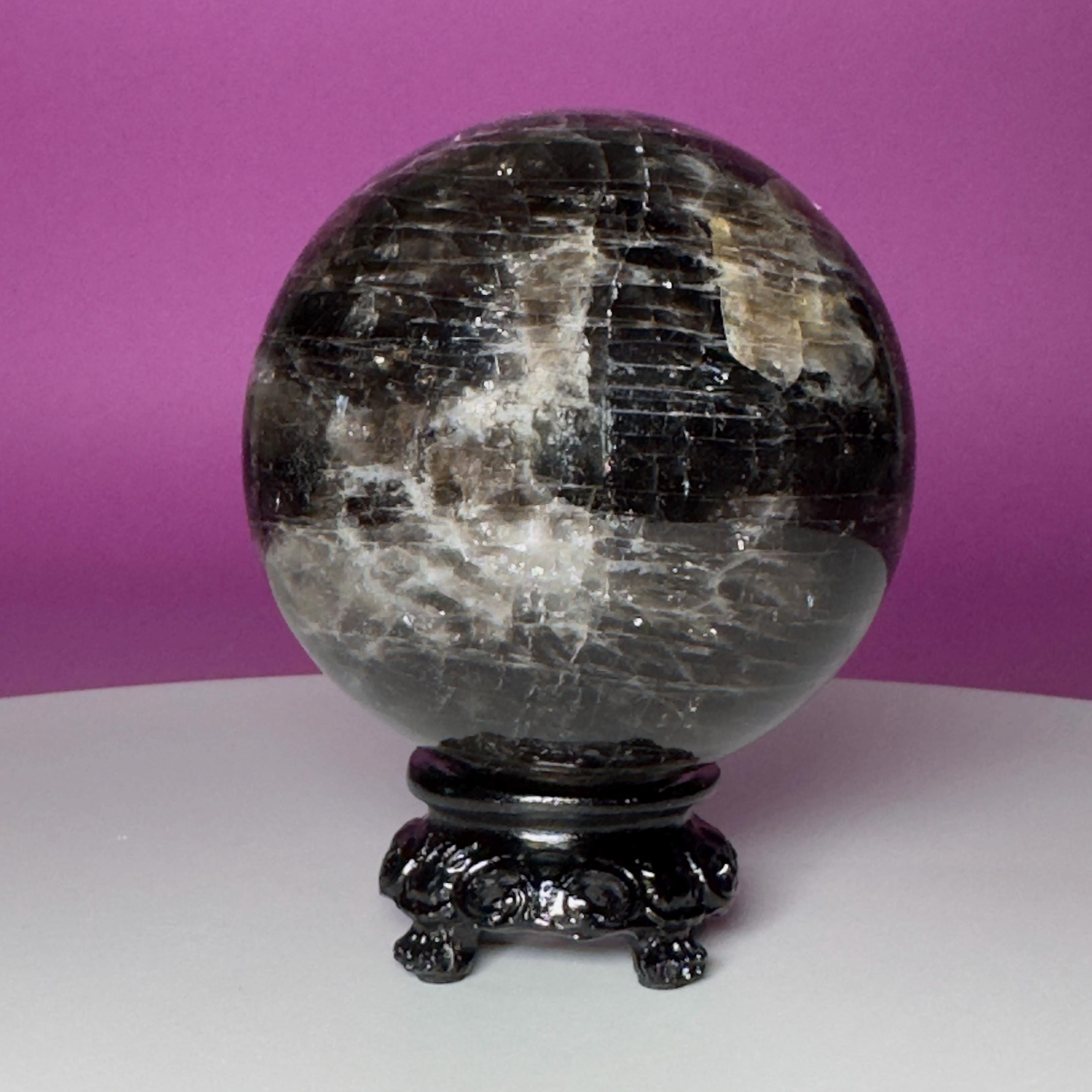 Smoky Quartz Sphere with Black Stand | 70.8mm Crystal Ball