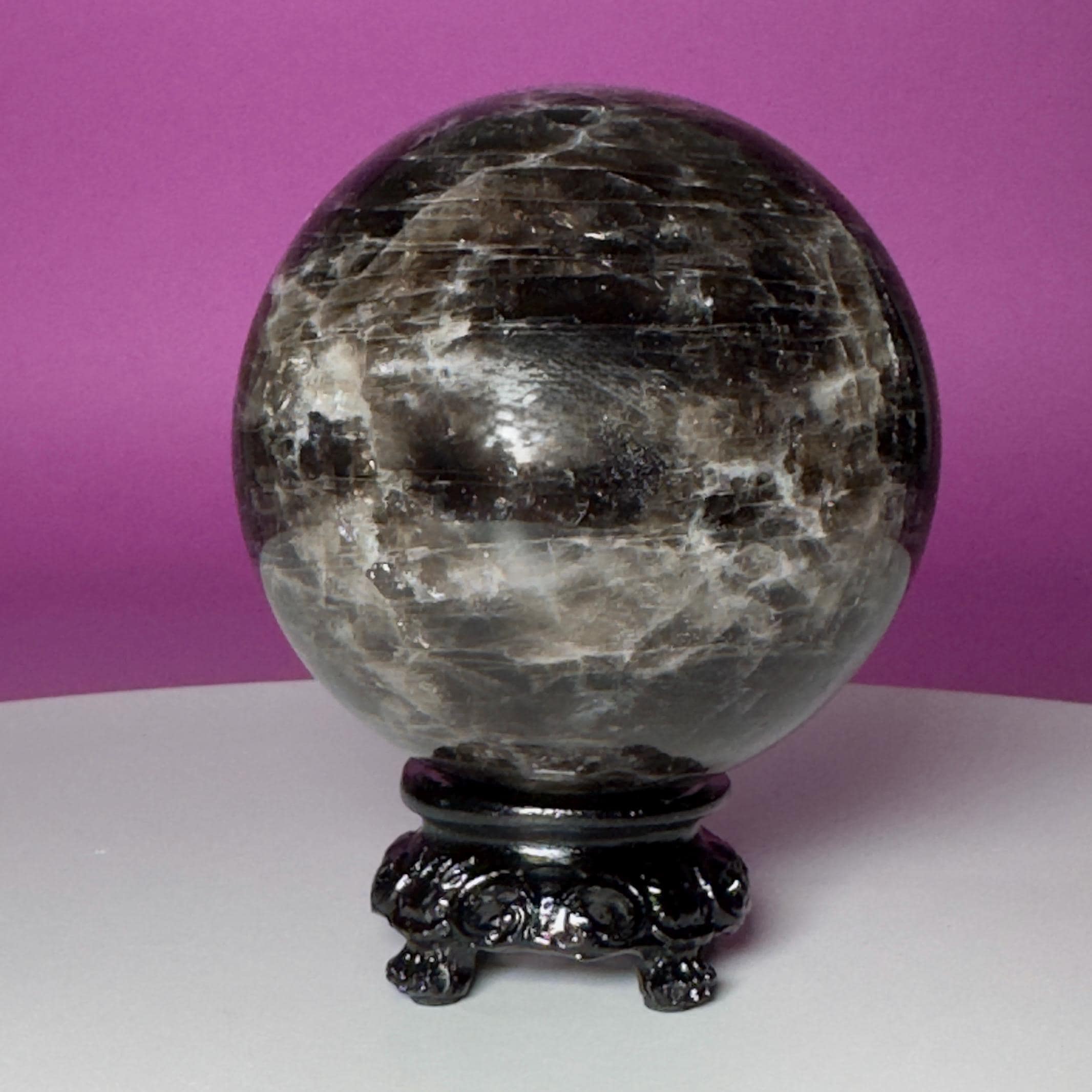 Smoky Quartz Sphere with Black Stand | 70.8mm Crystal Ball