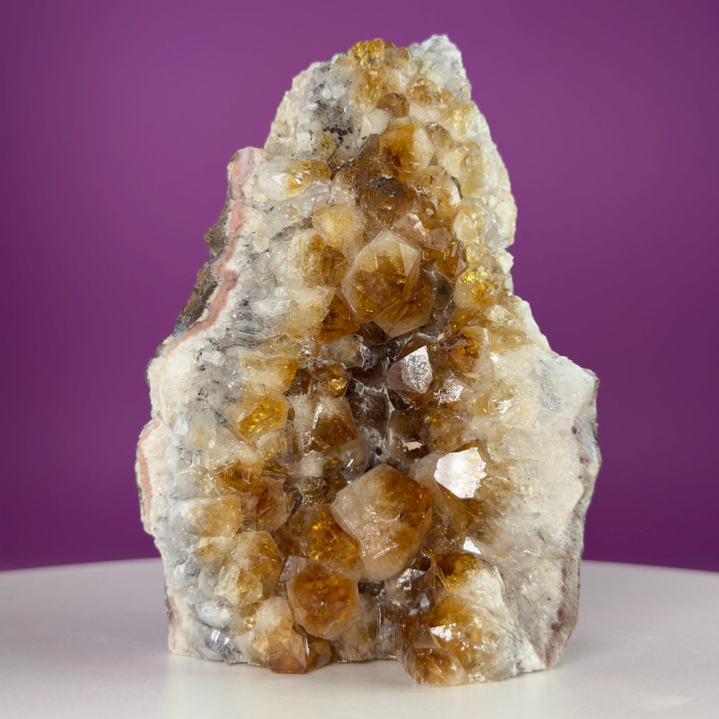 Brazil Citrine Cluster – Heat-Treated Amethyst Specimen 1225g