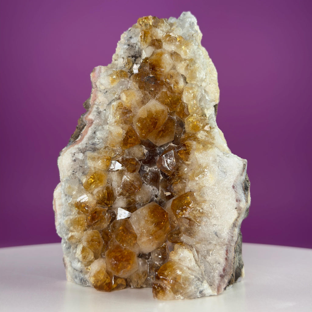 Brazil Citrine Cluster – Heat-Treated Amethyst Specimen 1225g