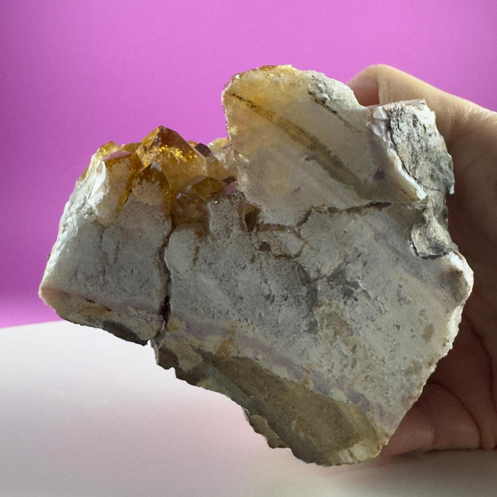 Brazil Citrine Cluster – Heat-Treated Amethyst Specimen 1225g