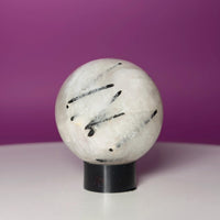 Tourmaline Quartz Sphere with Stand | Black Tourmaline Crystal
