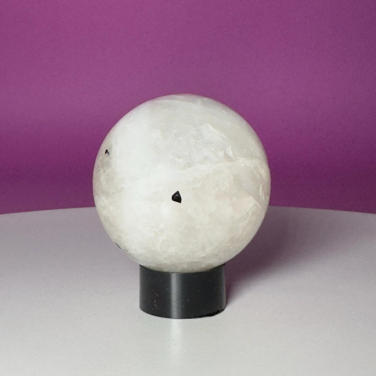 Tourmaline Quartz Sphere with Stand | Black Tourmaline Crystal