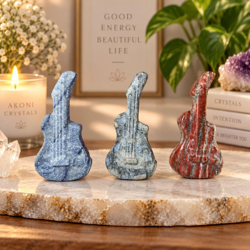 Mini Crystal Guitar Carvings – Choose Your Stone