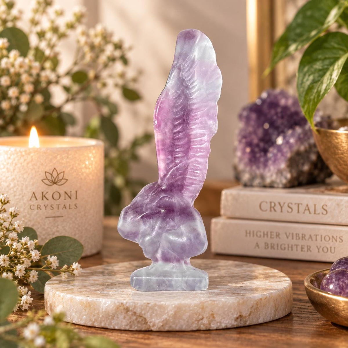 Fluorite Crying Angel Crystal Carving