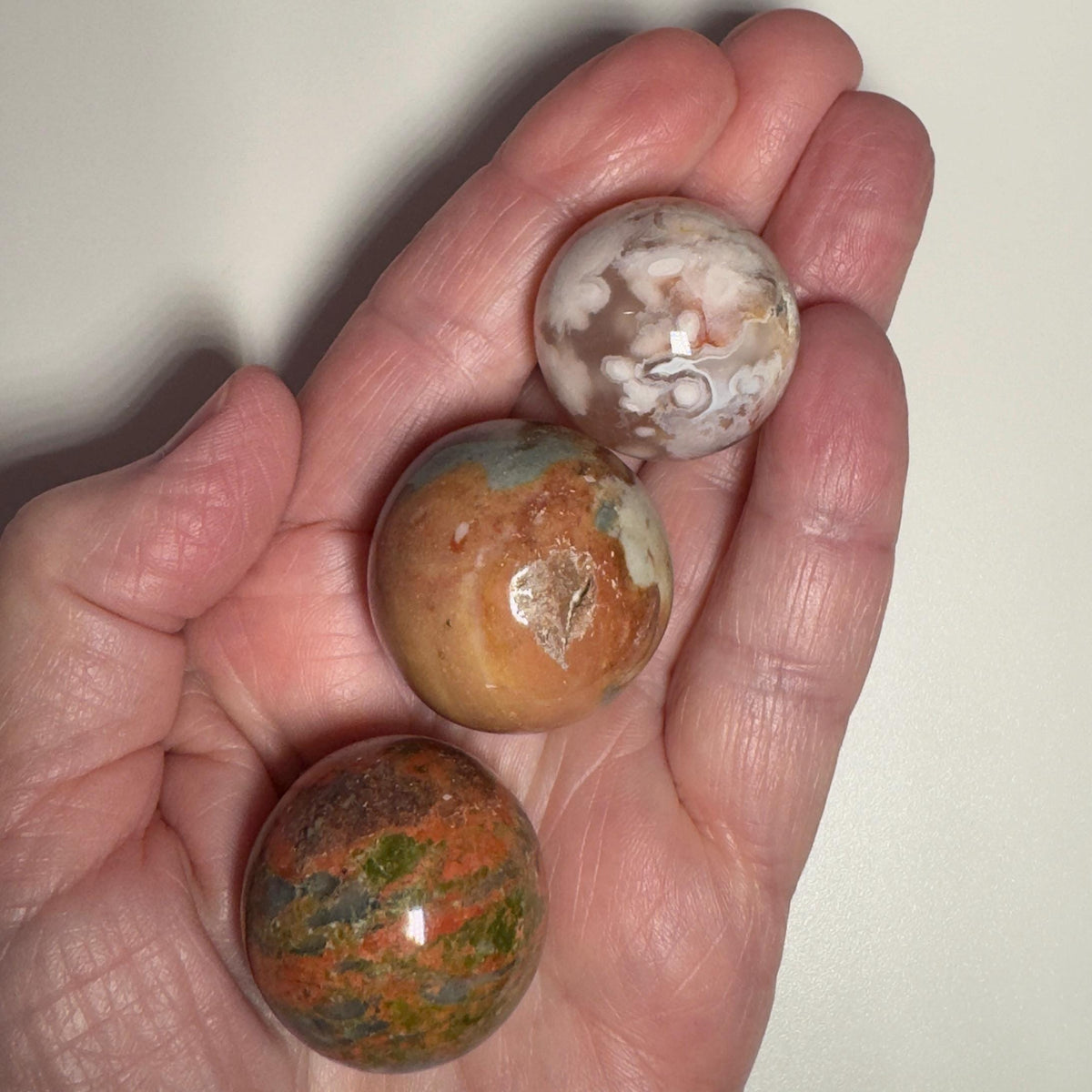 Wholesale Mini Crystal Sphere Lot – 18 Mixed Stone Spheres
