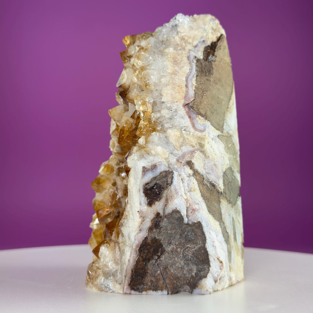 Brazil Citrine Cluster – Heat-Treated Amethyst Specimen 1225g