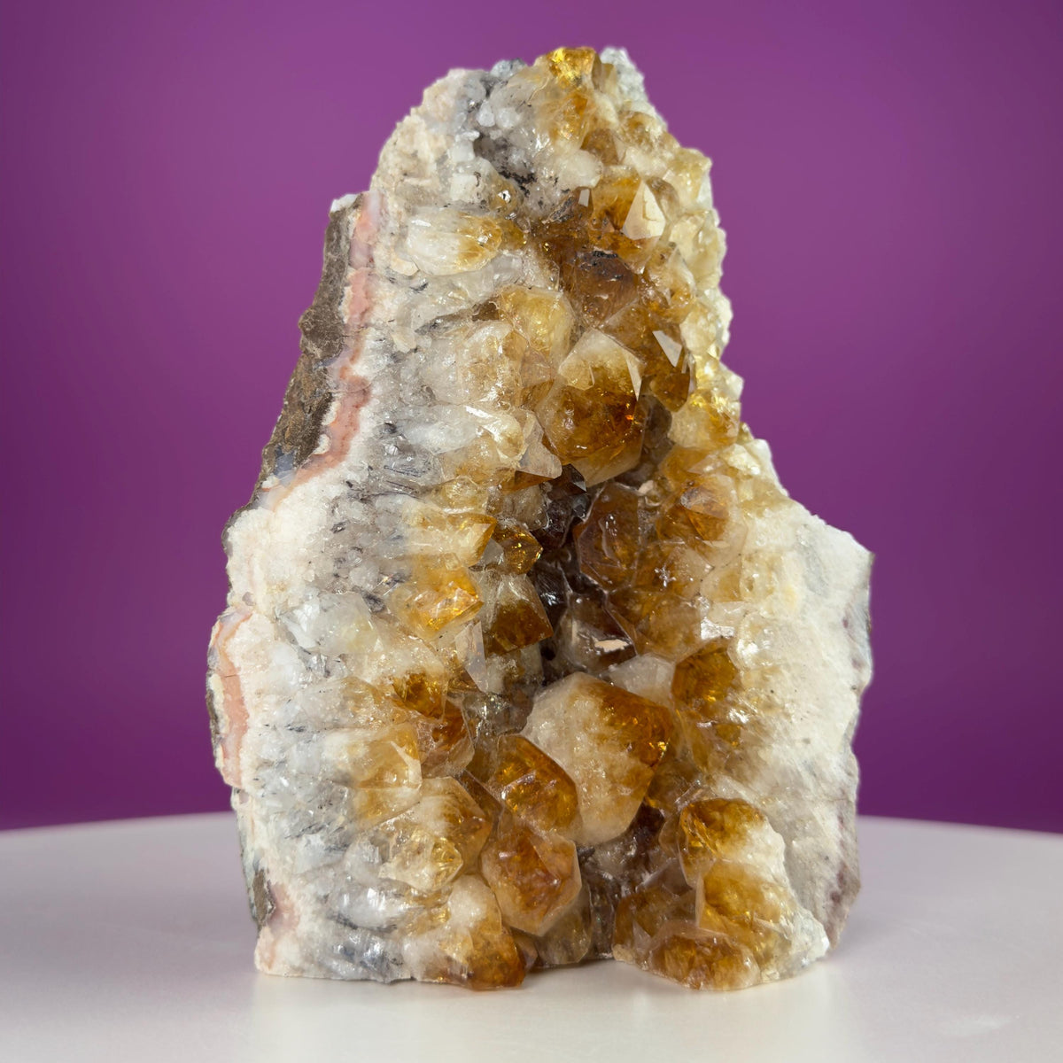 Brazil Citrine Cluster – Heat-Treated Amethyst Specimen 1225g