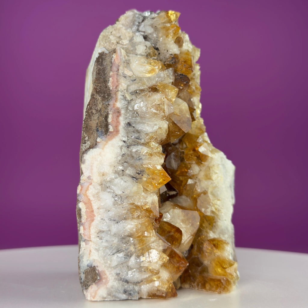 Brazil Citrine Cluster – Heat-Treated Amethyst Specimen 1225g
