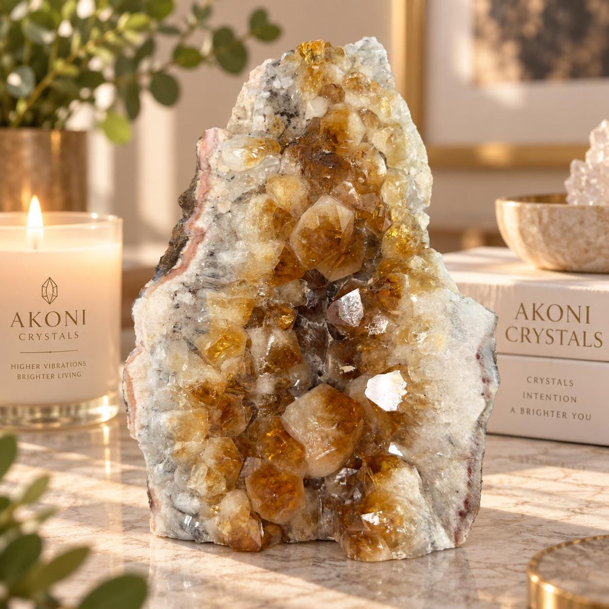 Brazil Citrine Cluster – Heat-Treated Amethyst Specimen 1225g