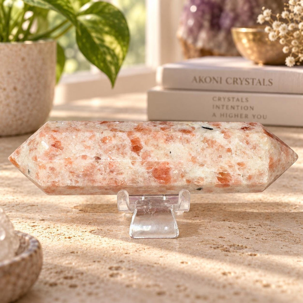 Sunstone Double Terminated Point | Peach Crystal | Polished | 173g