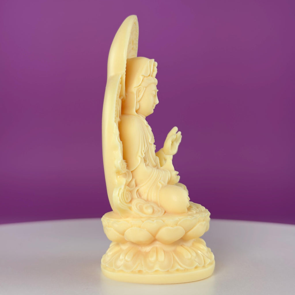 Ivory Nut Guanyin Carving – 5.87" Spiritual Statue
