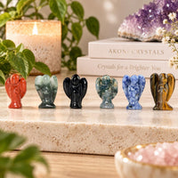 Tiny Crystal Angel Carving | Choice of Stone | 1 Inch Angel