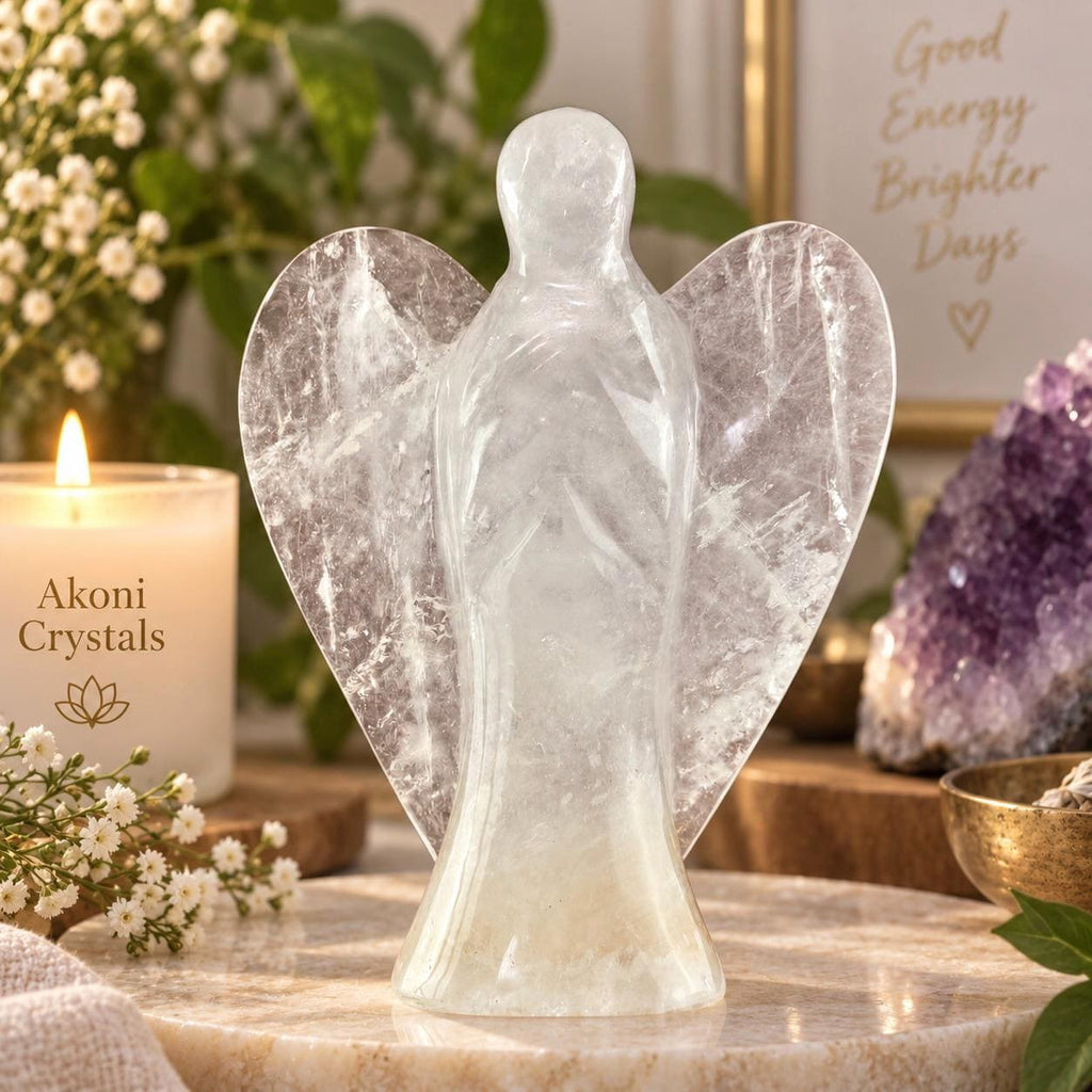 Large Quartz Angel Carving