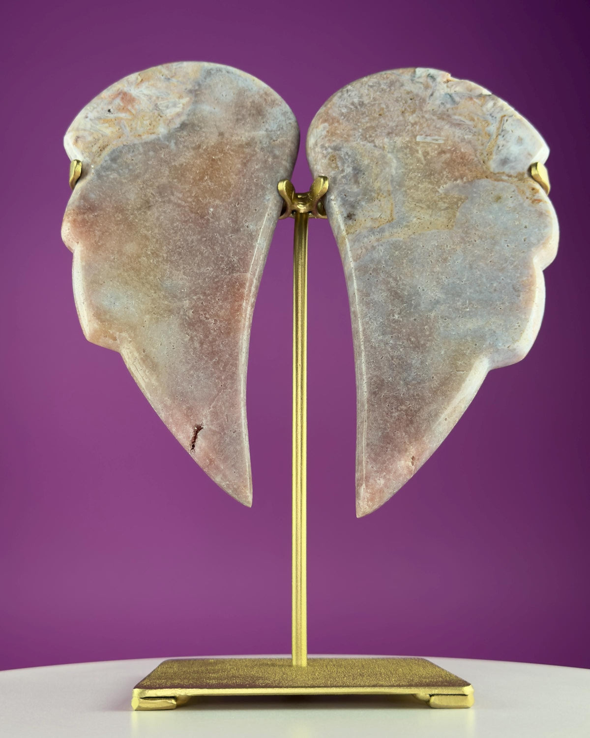 Pink Amethyst Angel Wings | Blue Agate Crystal Display | Druzy | 1340g