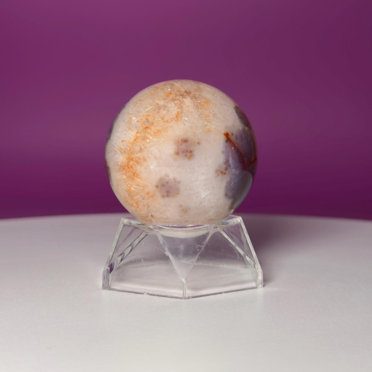 Blue Flower Agate Sphere | Crystal Sphere with Acrylic Stand