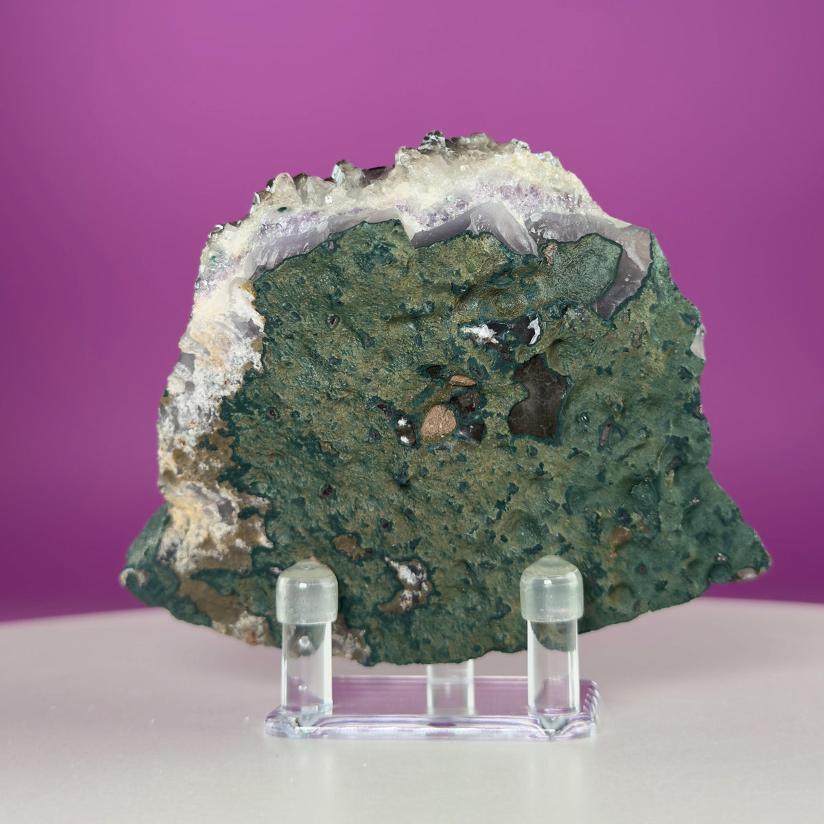 Aura Quartz Cluster | Rainbow Crystal Specimen | Acrylic Display | 474g