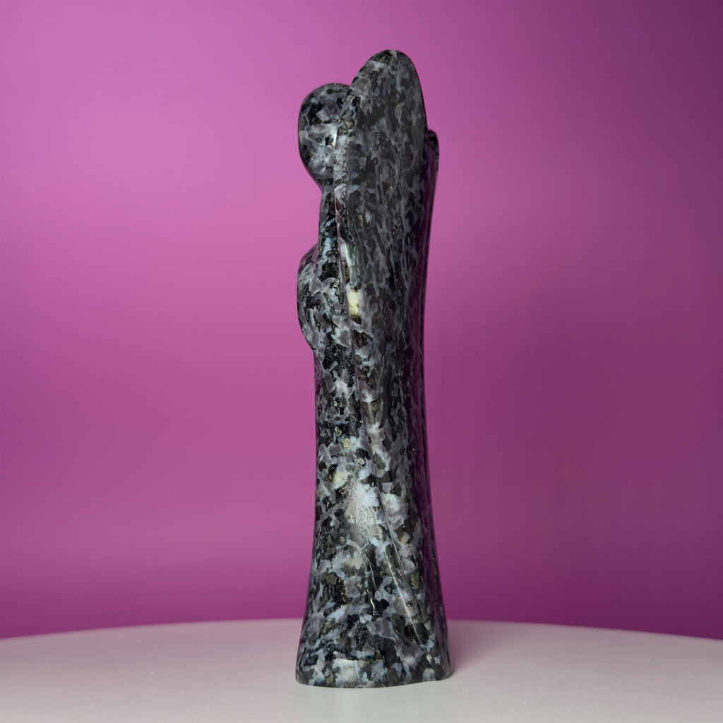 Indigo Gabbro Angel – Large 7 Inch Crystal Carving