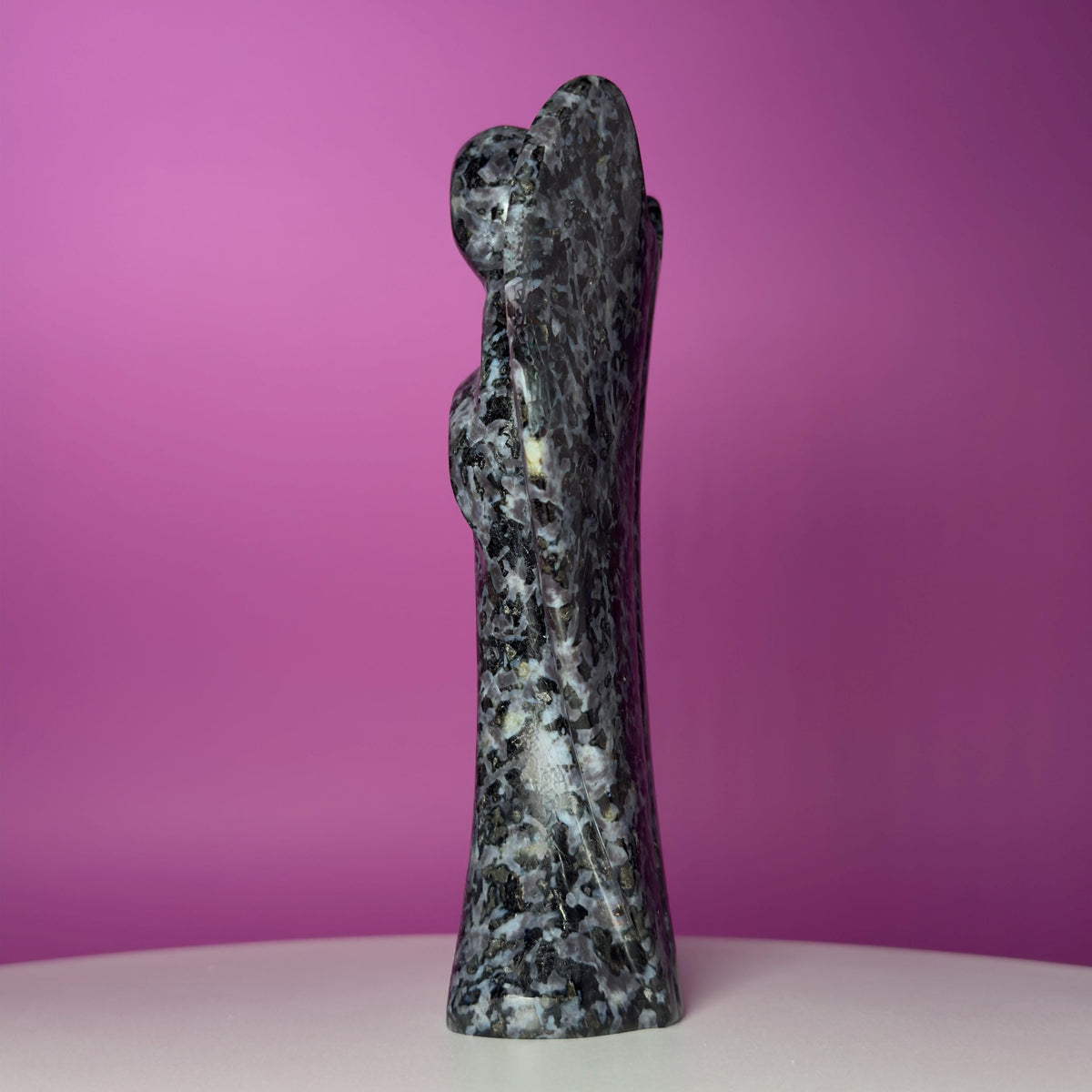 Indigo Gabbro Angel – Large 7 Inch Crystal Carving