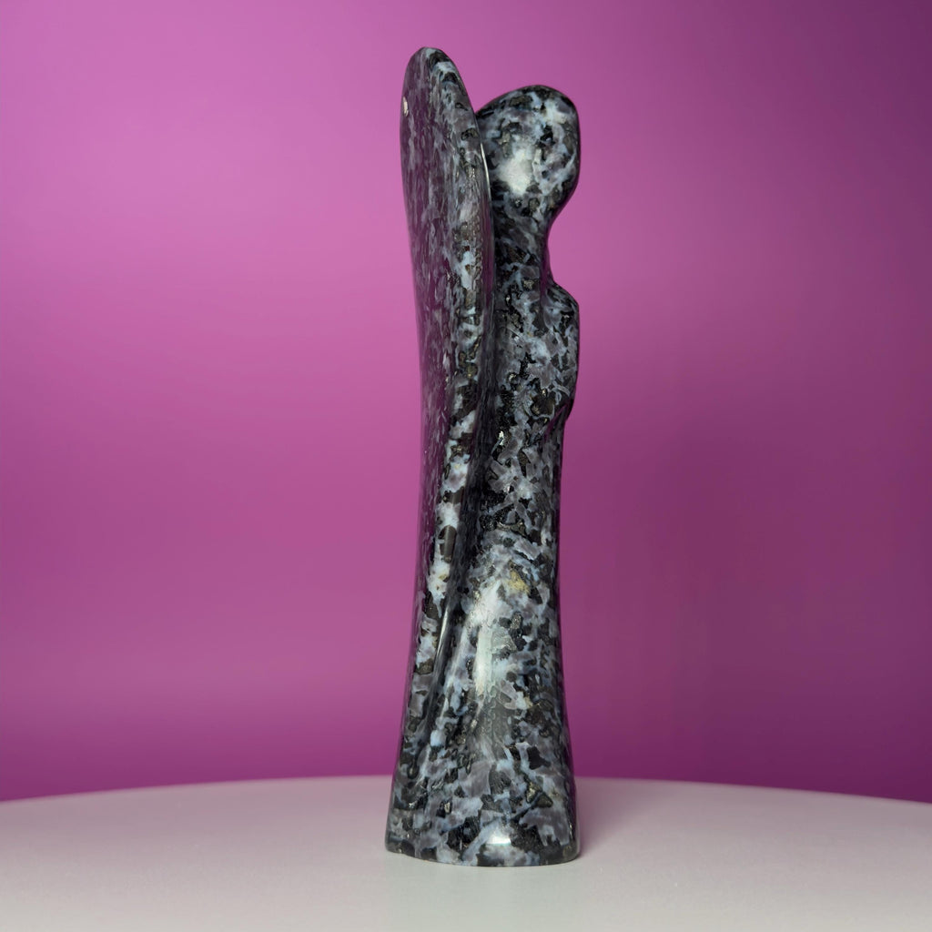 Indigo Gabbro Angel – Large 7 Inch Crystal Carving
