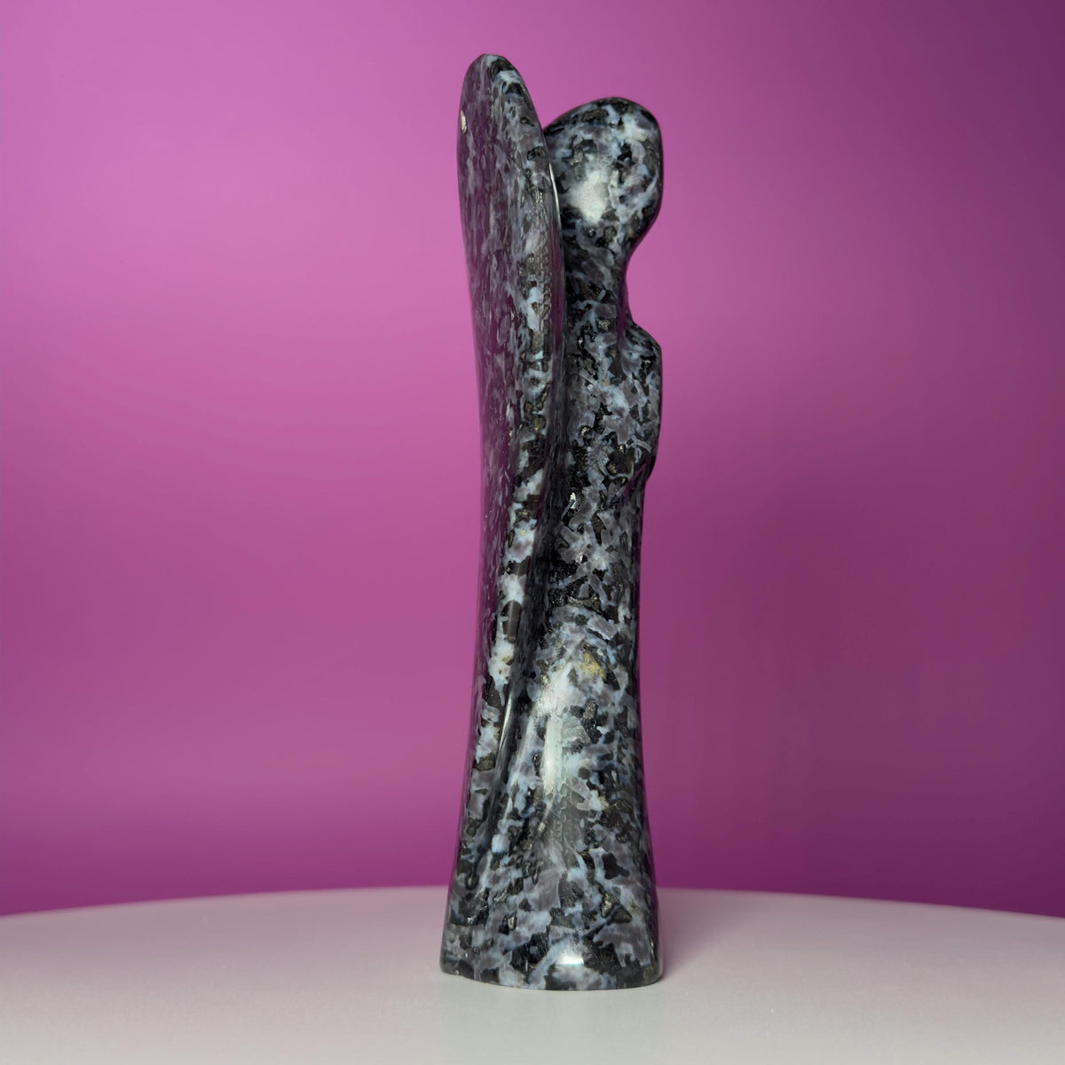 Indigo Gabbro Angel – Large 7 Inch Crystal Carving