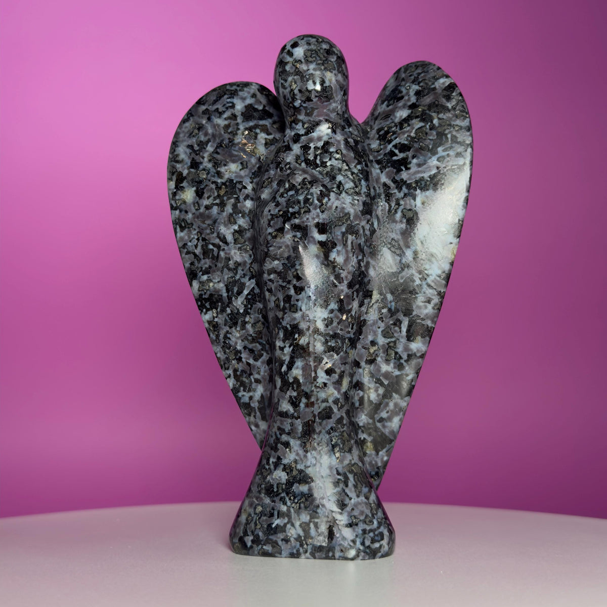 Indigo Gabbro Angel – Large 7 Inch Crystal Carving