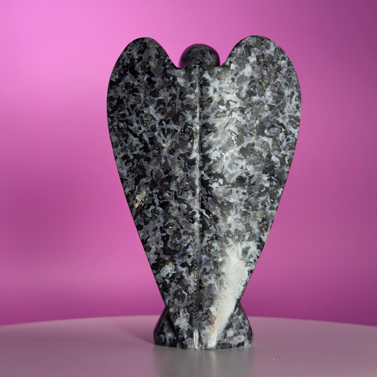 Indigo Gabbro Angel – Large 7 Inch Crystal Carving