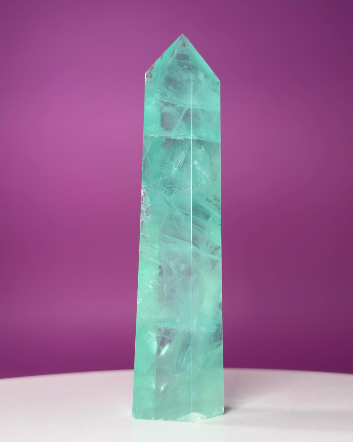 Green Fluorite Tower Large Crystal Point Display Piece