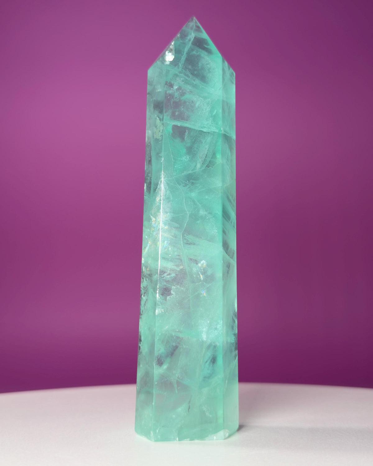 Green Fluorite Tower Large Crystal Point Display Piece