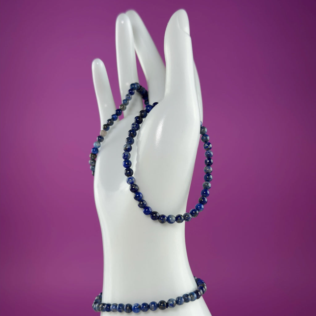 Lapis Lazuli 4mm Beaded Bracelet – 6.5 Inch