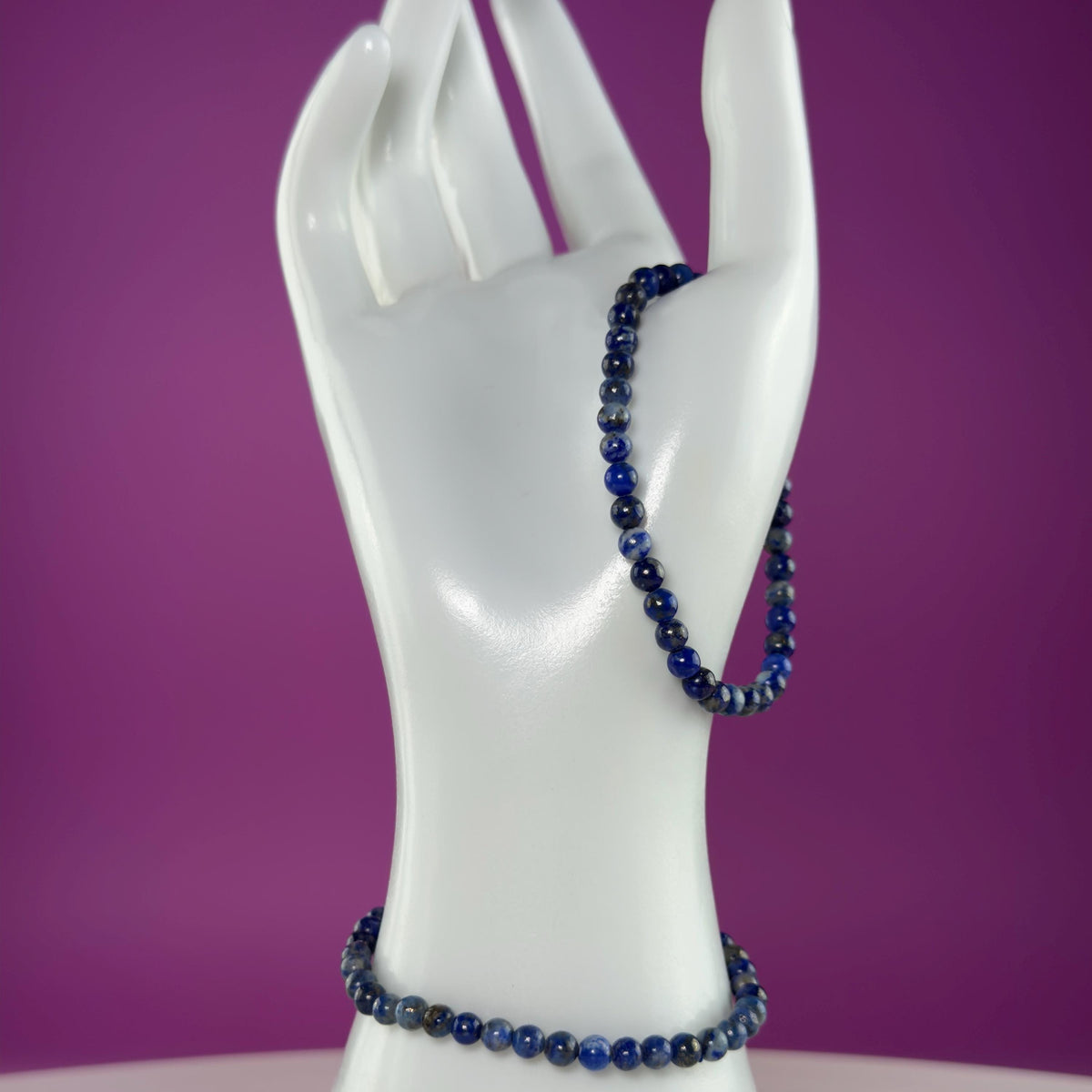 Lapis Lazuli 4mm Beaded Bracelet – 6.5 Inch