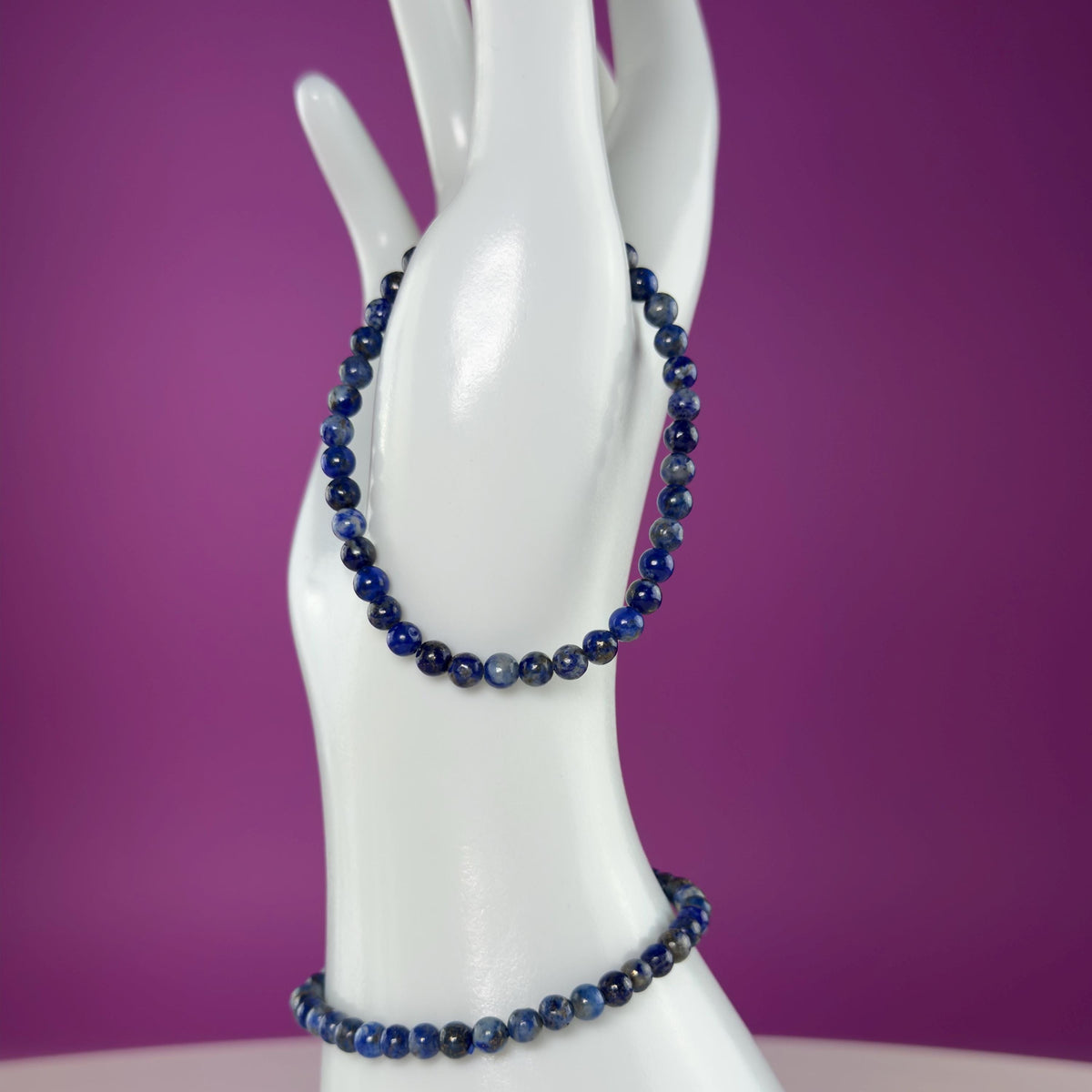 Lapis Lazuli 4mm Beaded Bracelet – 6.5 Inch